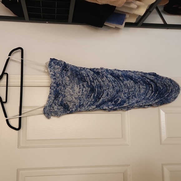house of cb blue ruched dress House of CB Ariela Maxi